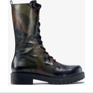 Michael Kors Brenna Camo Calf Leather Combat Boot